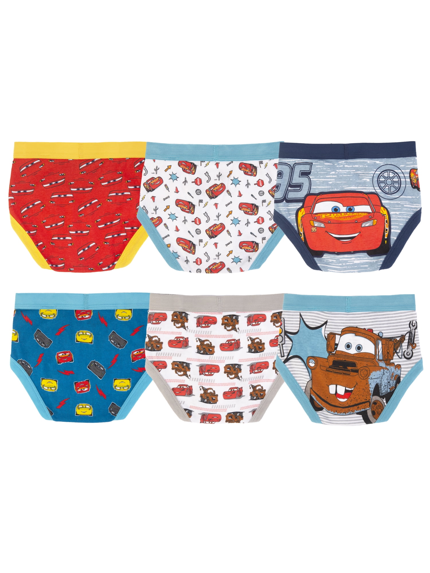 Cars Toddler Boys Briefs, 6 Pack Sizes 2T-4T 