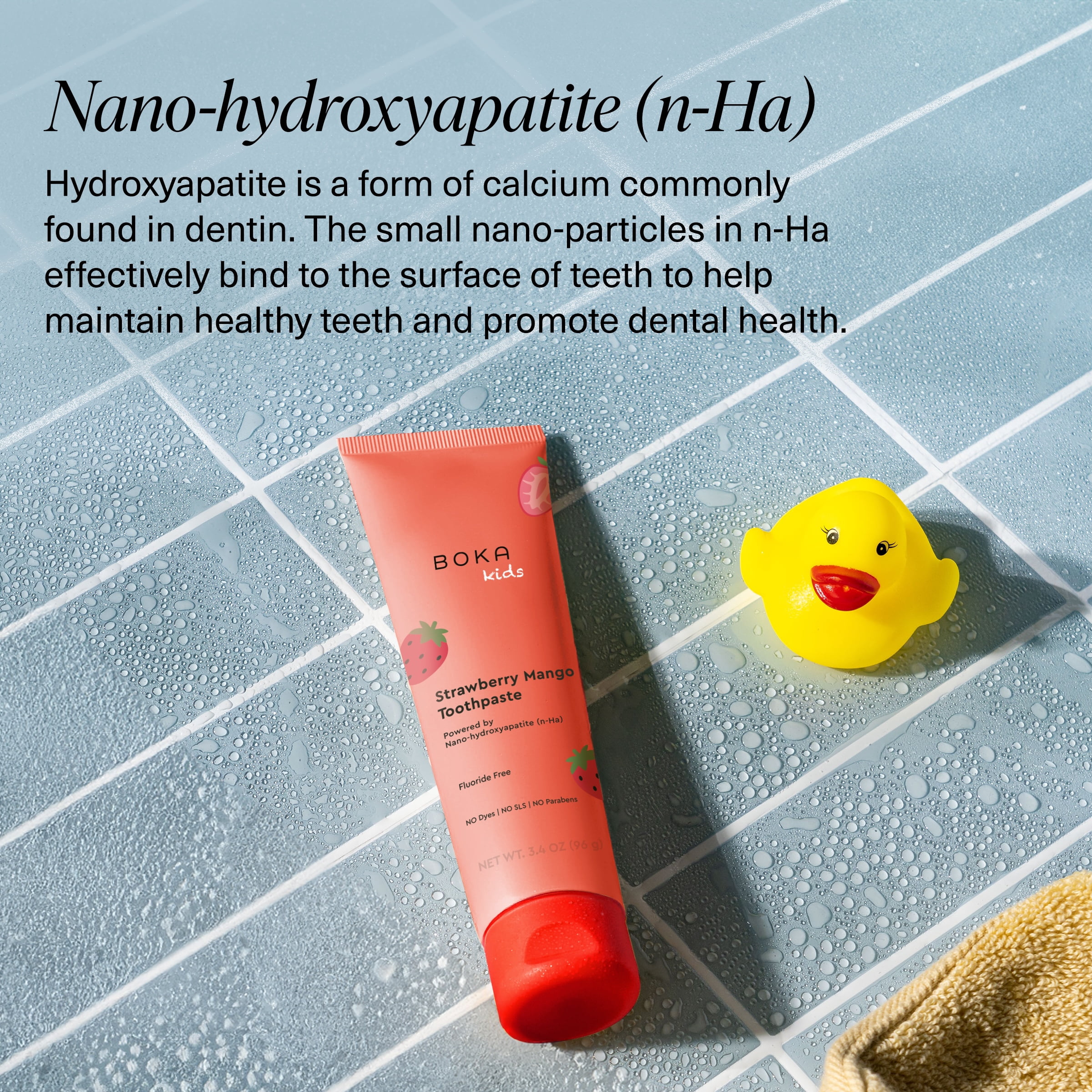 Boka Fluoride Free, Nano-Hydroxyapatite Kids Toothpaste, Strawberry Mango, 3.4oz