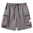 thumbnail image 3 of Cargo Shorts for Men Summer, Men's Loose Fitting Athletic Casual Pants And Sportswear Pants, Grey 3XL, 3 of 4