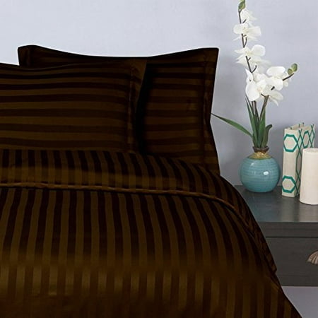 Elegant Comfort 1800 Thread Count - Damask STRIPES Silky Soft 4-Piece Sheet Set, Up To 16