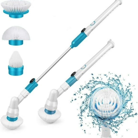 Spin Scrubber,360 Cordless Tub and Tile Scrubber,Multi-Purpose Power Surface Cleaner with 3 Replaceable Cleaning Scrubber Brush Heads,1 Extension Arm and Adapter
