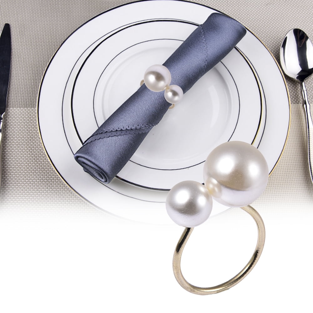 Pearl Napkin Rings Multi Function Towel Napkin Ring Decoration for