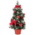 thumbnail image 2 of 15.7 inch Battery Powered Desktop Christmas Tree Ornaments with Hanging Decorations Pine Tree for Home Indoor Decoration Ornaments Silver, Gold, Red(Battery Not Included), 2 of 11