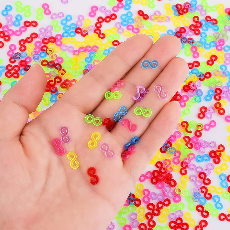 360pcs S Clips Loom Band Clips Plastic Connectors Refills Bracelet Loom Clips for Loom Bracelets, Colour