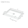 thumbnail image 2 of Marquette 42" x 34" Single or Double-Threshold Shower Pan Base with Center Drain and Removable Flange in Glossy White, 2 of 5