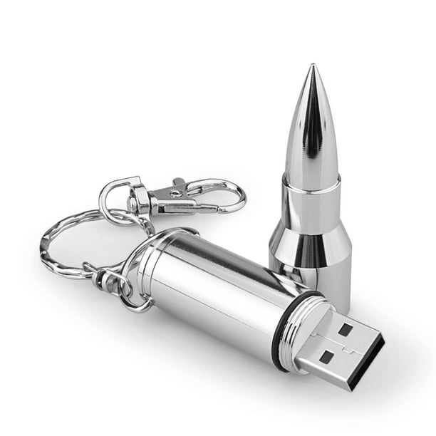 TOPESEL 32GB Bullet Shape USB Drive Flash with Keychain Metal Thumb