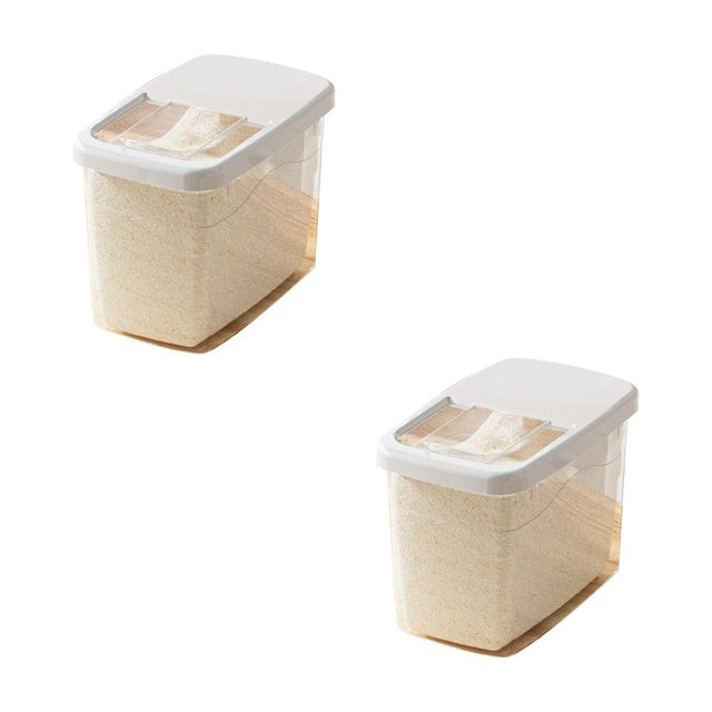 Oleegame 2PC Produce Storage Rice Storage Box Rice Dispenser Rice Container Grain Storage Tank Grain Dispenser Pet Food Container Kitchen Organizer