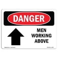thumbnail image 1 of SignMission OS-DS-A-1218-L-1448 12 x 18 Po Signe de Danger OSHA - Hommes Travaillant au-Dessus, 1 of 1