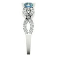 thumbnail image 3 of 1.42 ctw Solitaire with Zirconia Diamond Accents Anniversary Ring for Women | Round Cut Blue Moissanite | Hyperallergenic Solid 14K White Gold, 3 of 5