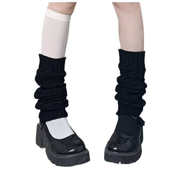 Yuanlong Womens Leg Warmers Ribbed Ruched Knit Mid-Calf Socks Slouchy Stretch Soft Thermal Fashion Tall Socks For Ladies