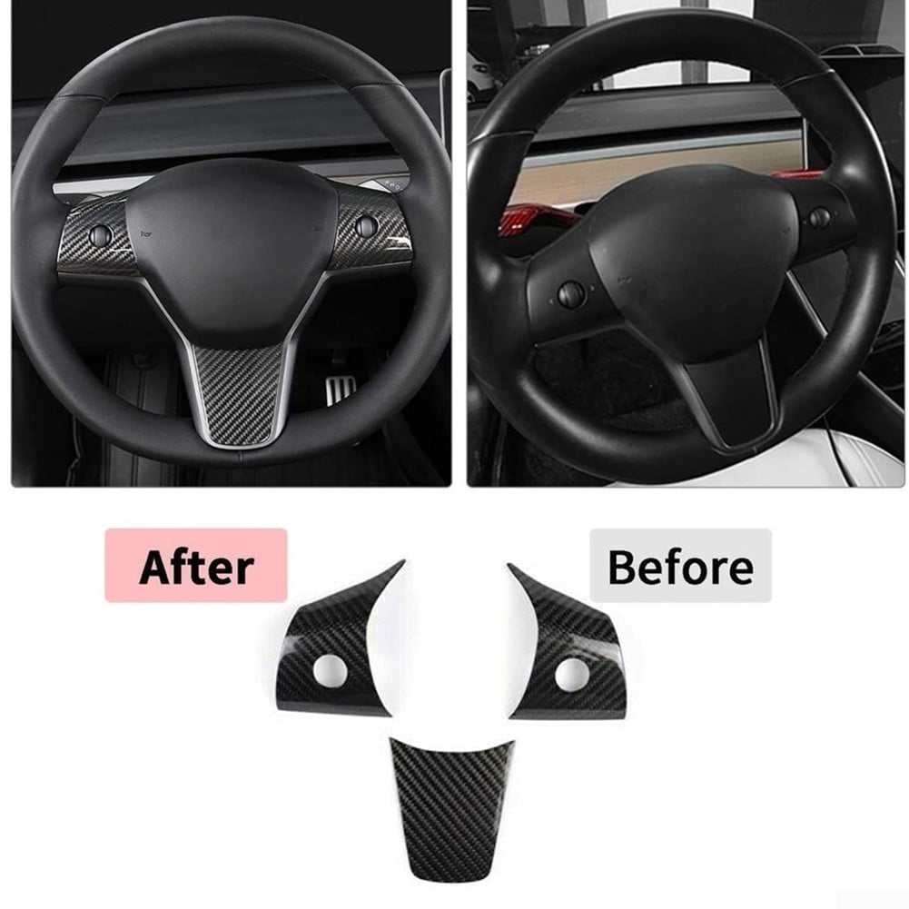 Carbon fiber Steering Wheel Trim 3pcs For Nissan Sentra 2020 2021 