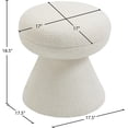 thumbnail image 3 of Meridian Furniture Drum Cream Faux Shearling Teddy Fabric Ottoman/Stool, 3 of 5
