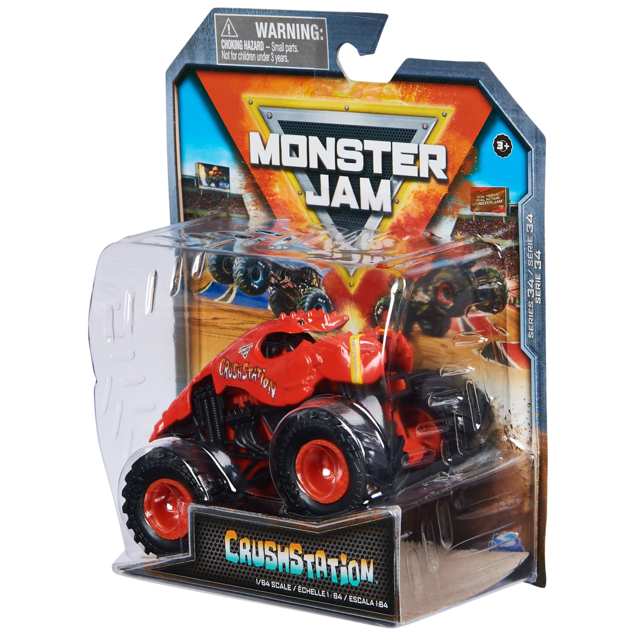 Monster Jam, Official Crushstation Monster Truck, Die-Cast Vehicle, 1:64 Scale, Kids Toys for Boys Ages 3 and up