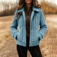 thumbnail image 2 of DHFJKG Winter Coats For Women Fluffy Long Sleeve Collared Solid Color Zip Up Jacket With Pockets Fuzzy Stylish Outerwear, 2 of 4