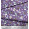 thumbnail image 2 of Soimoi Rayon Fabric Floral,Owl & Cow Cartoon Print Fabric by Yard 56 Inch Wide, 2 of 3
