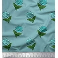thumbnail image 1 of Soimoi Silk Fabric Leaves & Floral Block Print Sewing Fabric Yard 42 Inch Wide, 1 of 3