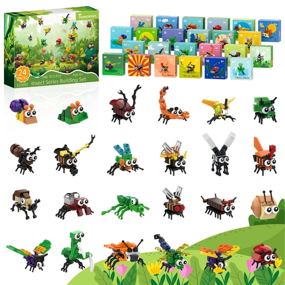 Party Favors 24Pack Insect Building Blocks Lego Compatible Kids Educational Bug Toys Birthday Gifts