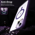 thumbnail image 6 of Allytech iPhone 13 Clear Case, iPhone 13 Magsafe Case with Stand, Clear Back Cover Shockproof Anti-scratch Protective Slim Transparent Case Cover for Apple iPhone 13 6.1" - Purple, 6 of 7