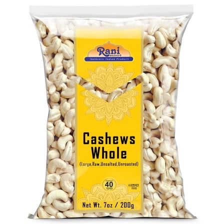 Rani Raw Cashews Whole (uncooked, unsalted) 7oz (200g) ~ All Natural, No Preservatives | Vegan | NON-GMO | Kosher | Gluten Friendly