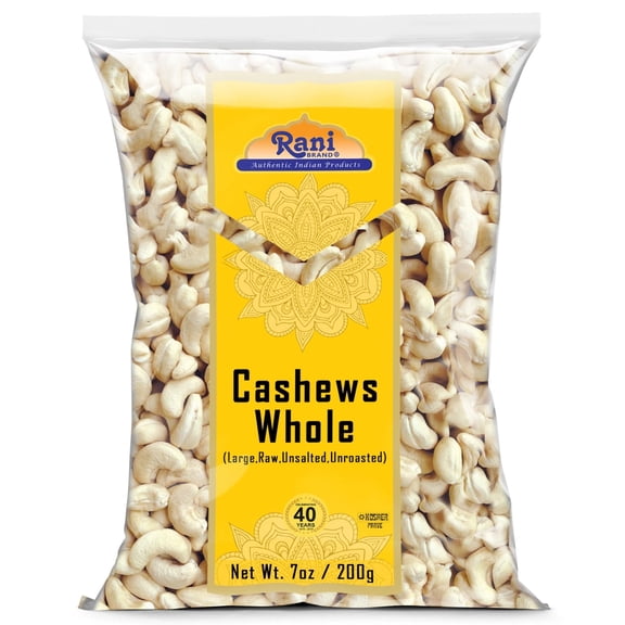 Rani Raw Cashews Whole (uncooked, unsalted) 7oz (200g) ~ All Natural, No Preservatives | Vegan | NON-GMO | Kosher | Gluten Friendly