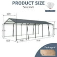 thumbnail image 3 of Outdoor Carport, 13*26.5 FT Carport, Heavy Duty Carport Canopy with Galvanized Steel Roof and Frame, Metal Carport Large Garage for Driveway Car, Truck, 3 of 16