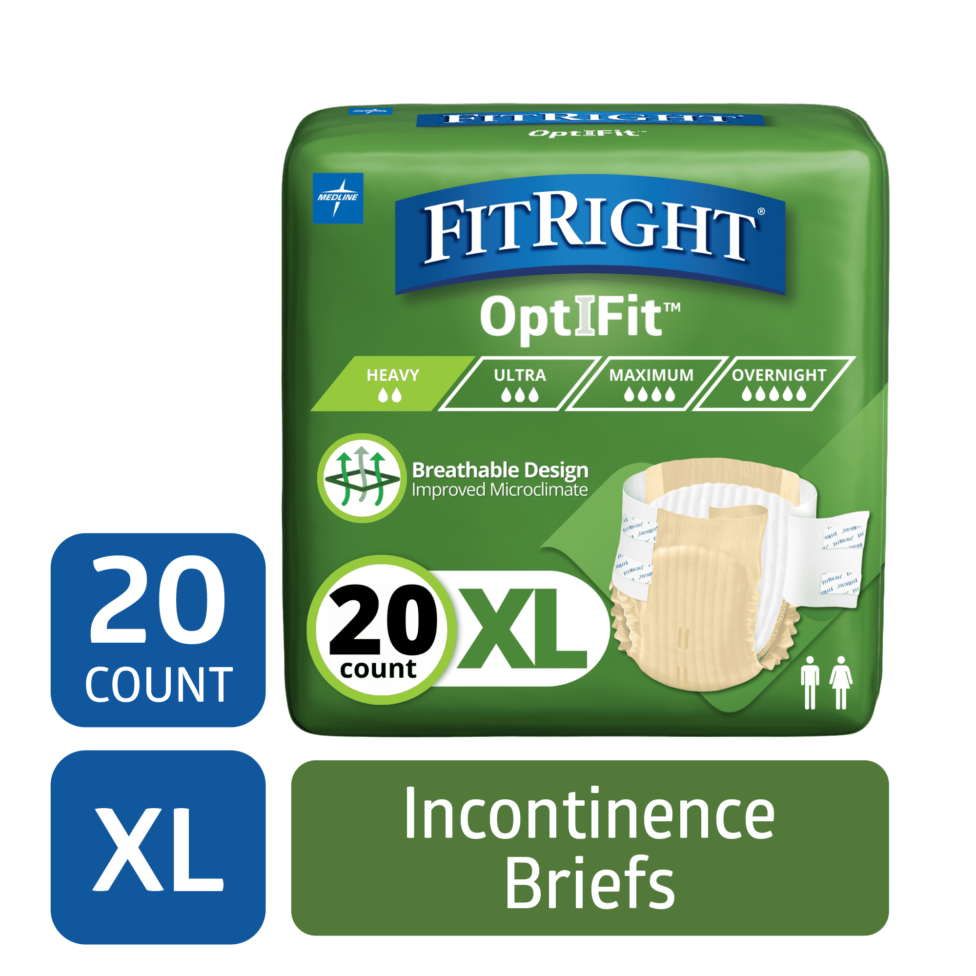 FitRight Adult Incontinence Briefs, Diapers with Tabs, Ultra