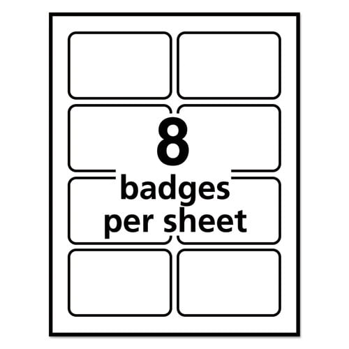 "Flexible Adhesive Name Badge Labels, 3.38 X 2.33, White, 400/box | Bundle of 2 Boxes"
