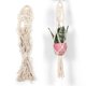 thumbnail image 2 of Cesta de suspensión de planta Zulema de macramé hecha a mano Color beige, 2 of 7