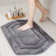 thumbnail image 7 of Extra Thick Bath Linen Rug Set Soft Plush Anti-Slip Bath Mat Water Absorbent Shaggy Polyester for Bathroom Living Room Bedroom Gray 24x36 Inches, 7 of 7