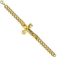 thumbnail image 2 of Chisel Stainless Steel Polished Yellow IP-plated Crucifix Bracelet - 8.25", 2 of 4