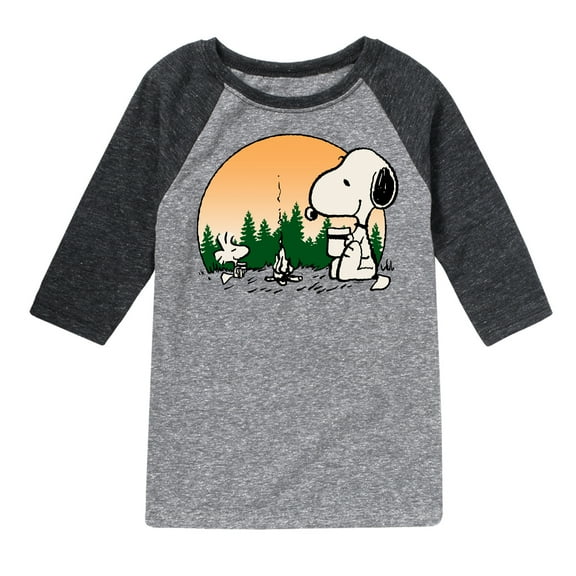Peanuts - Campfire Mugs - Toddler And Youth Raglan Graphic T-Shirt