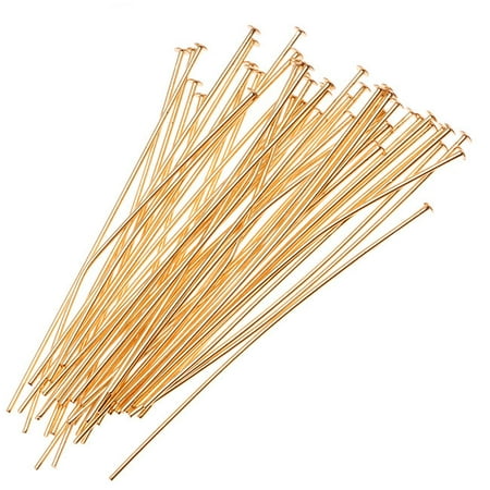 - 22K Gold Plated Head Pins - 21 Gauge - 2 Inches (50)