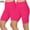 Hot Pink, variant on Abomasnow Women's Plus Size Bike Shorts 2 Pcs High Waist Stretchy Yoga Shorts Casual Solid Above Knee Bermuda Short M-XXXL