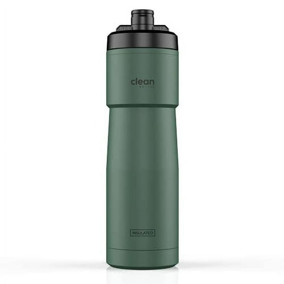 Botella Limpia / Botella de Agua para Bicicleta con Aislamiento Sport 23 / Diseño Limpio, Fácil de Apretar, Boquilla para Entusiastas Del Ciclismo / Verde Mate
