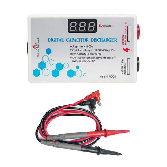 Digital Capacitor Discharger With Black And Red Test Probe Digital Capacitor Discharger For Household Appliance Repair Tool