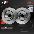 thumbnail image 5 of A-Premium 13.58 inch (345 mm) Rear Drilled and Slotted Disc Brake Rotors + Ceramic Pads Kit Compatible with Select BMW Models - 535i, 550i, 550i xDrive, 640i xDrive, 650i Gran Coupe, 6-PC Set, 5 of 9