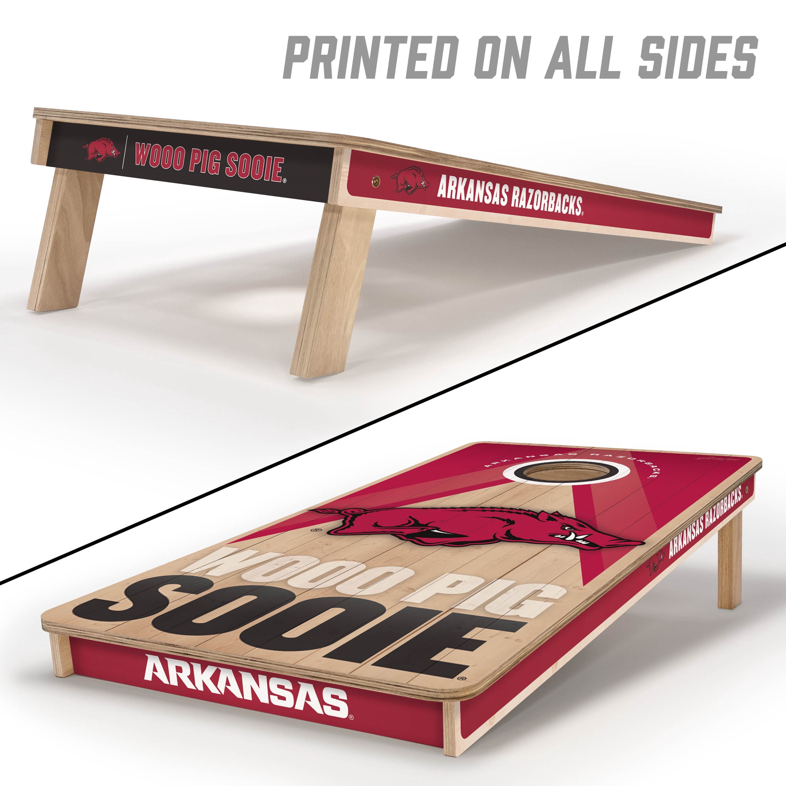 YouTheFan NCAA Arkansas Razorbacks 2X4 Slogan Series Cornhole NO BAGS