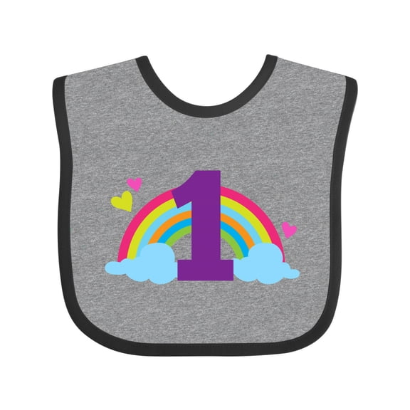 Inktastic 1st Birthday Rainbow Girls Baby Bib