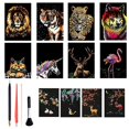 thumbnail image 1 of Set de papel para rascar Art Scratch Georgie Porgy, A4, kit de animales mágicos, 1 of 7
