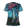 thumbnail image 4 of Naloa Fantasy Mushrooms Print T-Shirts Short Sleeve V Neck Tees for Women Fashion Tops Trendy Lightweight Soft Casual Summer Outfits Clothes, 4 of 5