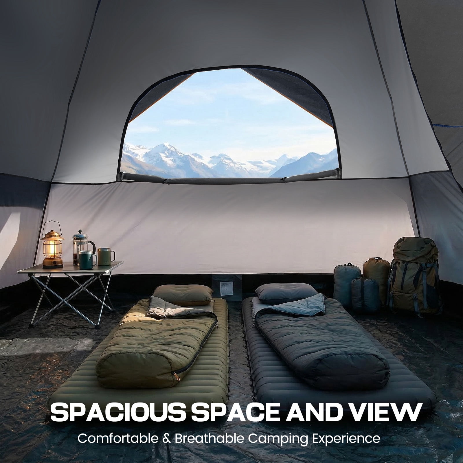 HOTEEL 6-8-10 Person Camping Tents with Rainfly, Tent for Camping with Pockets, Waterproof Camp Tent with Mesh Windows, Family Camping Tent For Traveling Hiking, Dark Blue