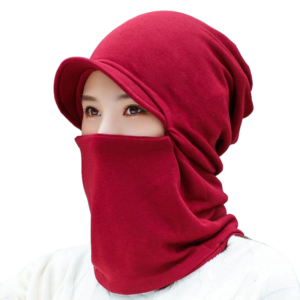 Details about   Women Men Fleece Snood Scarf Balaclava Neck Winter Warm Face Cover Beanie Hat 