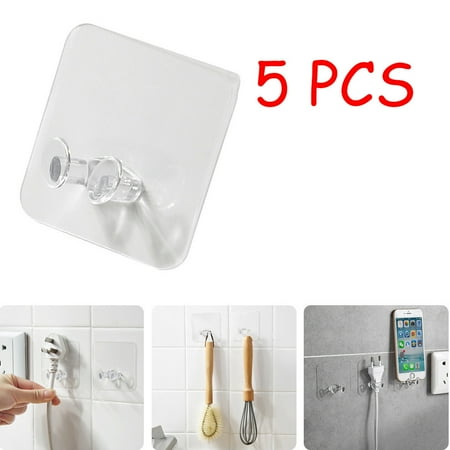 

Xubond Hanging Hook 5pcs Wall Storage Hook Power Plug Socket Holder Adhesive Hanger Home Office Hooks