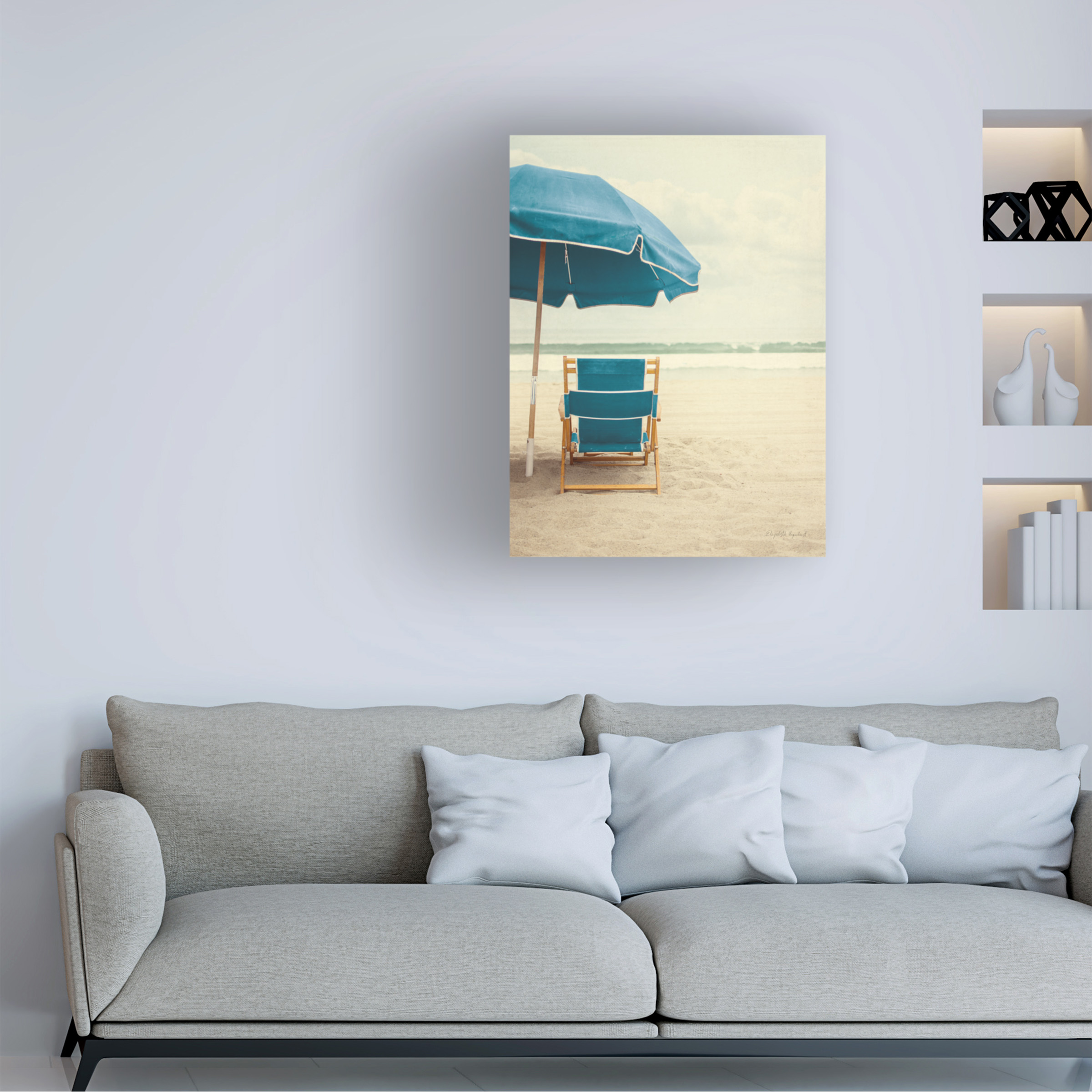 Trademark Fine Art 'Under the Umbrella II - Bright Turquoise' Canvas Art by Elizabeth Urquhart