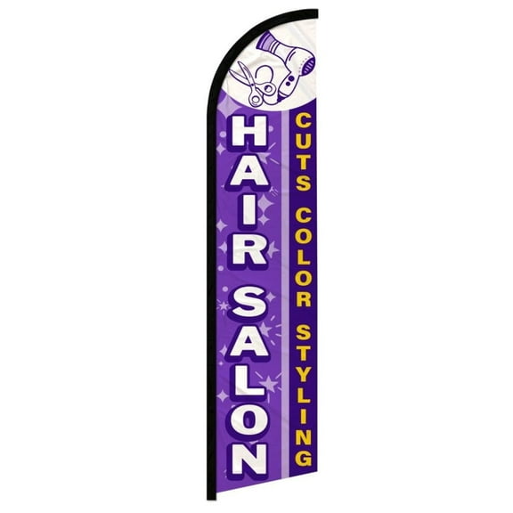 Hair Salon (Purple) Windless Banner Flag