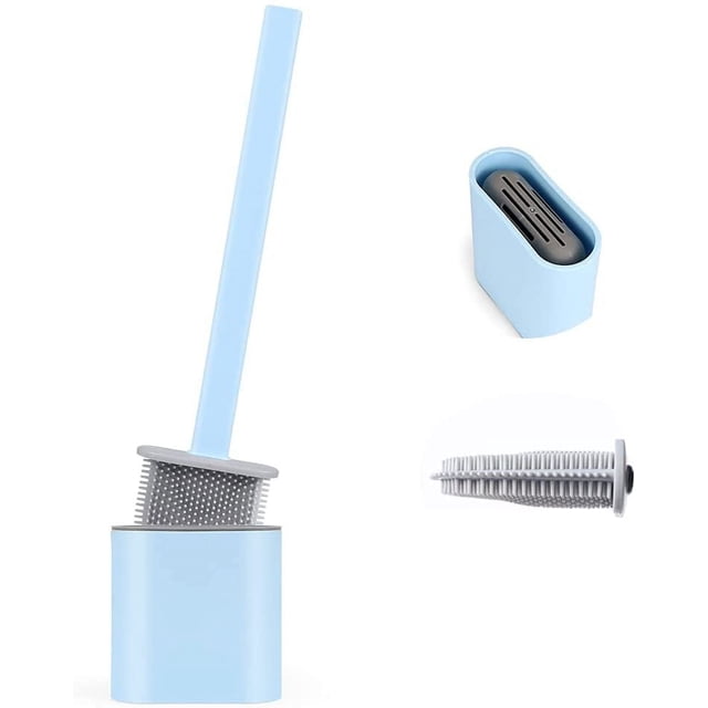 suministros de baño Escobilla para inodoro, escobilla para inodoro de silicona, escobilla colgante, larga con soporte sanitario, con base de filtro de agua y secado rápido Ormromra ZYY-0741