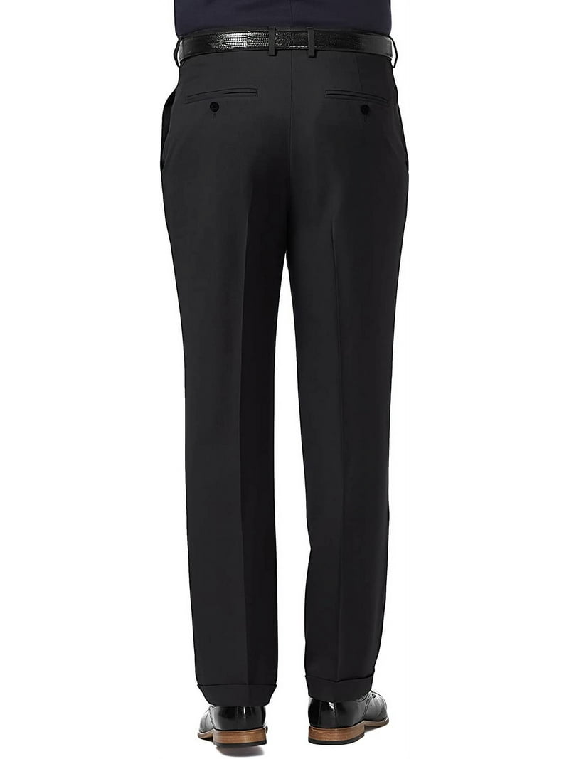 Haggar Men's Premium Comfort Classic Fit Pleat Front Pant Reg. and Big &  Tall Sizes Standard 38W x 34L Black - Walmart.com