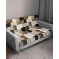 thumbnail image 3 of Black Brown Abstract Couch Cushion Covers Stretch, Washable Sofa Seat Covers Individual Seat Cushion Sofa Slipcovers Oil Painting Color Blocks Couch Cover Furniture Protector S-2PCS, 3 of 7