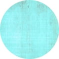 thumbnail image 1 of Ahgly Company Indoor Round Solid Light Blue Modern Area Rugs, 4' Round, 1 of 4
