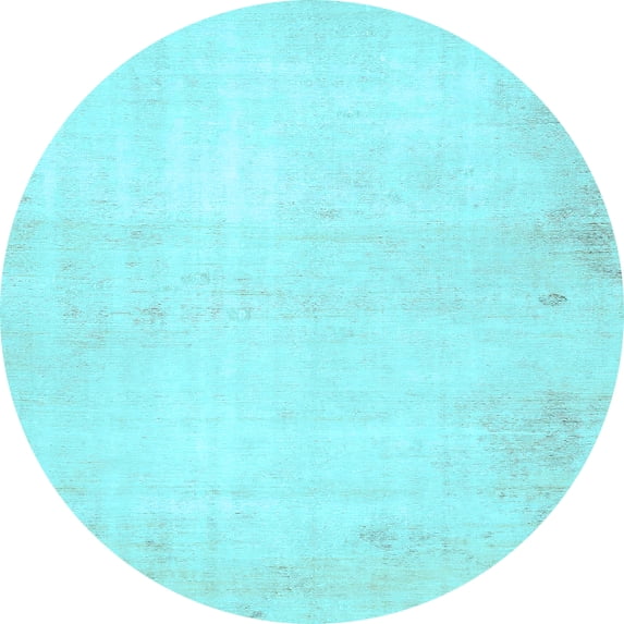 Ahgly Company Indoor Round Solid Light Blue Modern Area Rugs, 4' Round